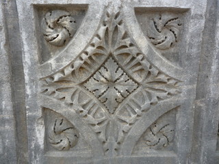roman stone marble square carving with leaf