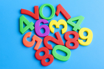 Fototapeta premium numbers on blue