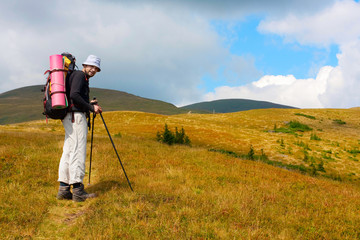 Fototapeta premium Hiking in the Carpathian mountains