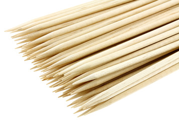 piques à brochettes bois, fond blanc