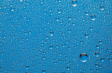 Blue water drops texture