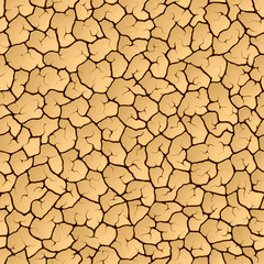 Cracked earth. Seamless vector.