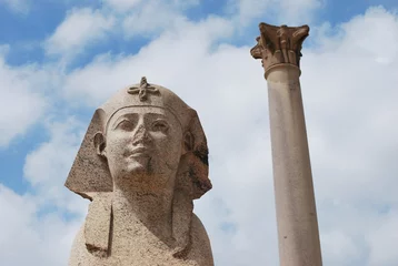 Foto auf Leinwand Sphinx et colonne d'Alexandrie © Pixel Oasis