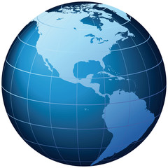 World globe - Illustration world globe - USA view