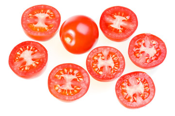 Tomatoes isolated on white background.