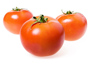 Tomatoes isolated on white background.