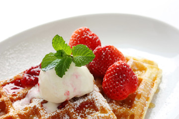 Waffles in the Brussels style