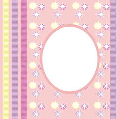 frame with ribbons and beads