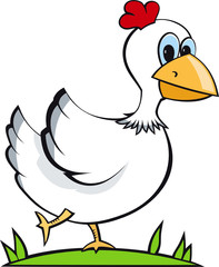 vector illustration of a chicken running