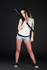 girl with baseball bat