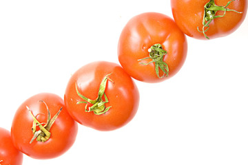 Tomatoes isolated on white background.