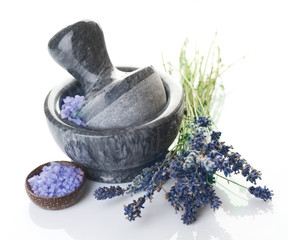 Lavender and Stone Mortar