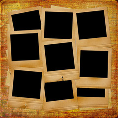 Old grunge slides on the ancient background