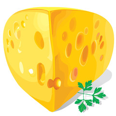 piece of cheese and parsley