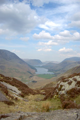Fototapeta na wymiar Buttermere and valley from Haystacks