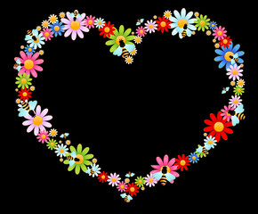 beautiful bright background with funny bees