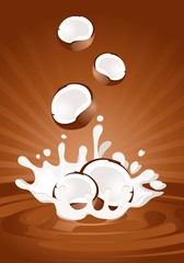 Tasty coconut in yoghurt