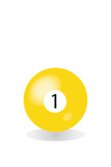 Billardkugel 1 gelb