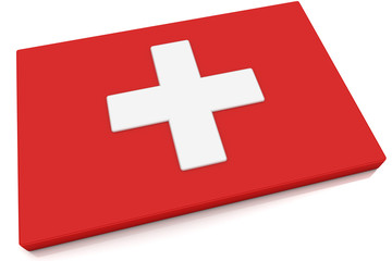 3D Switzerland Flag Button