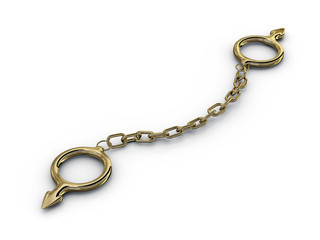 Fototapeta na wymiar Male female symbol with a chain
