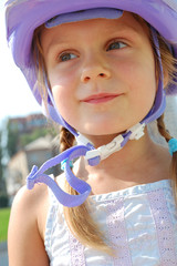 child with helmet