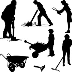 Gardeners and tools