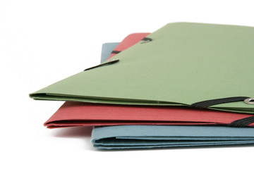 classeurs, dossiers sur fond blanc