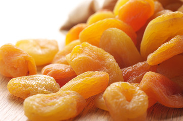 Dried apricots close-up