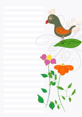 notebook paper with childlike drawings