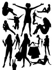 Silhouettes of girls