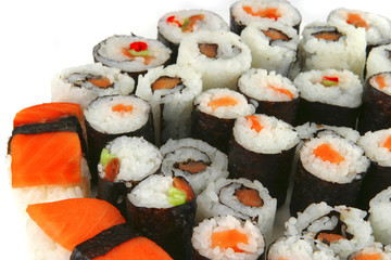 sushi rolls close up