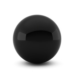 3d render of black ball on white background