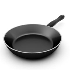 3d render of black pan on white
