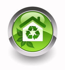 ''Recycling House'' glossy icon