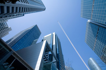 Skyscraper and Contrail