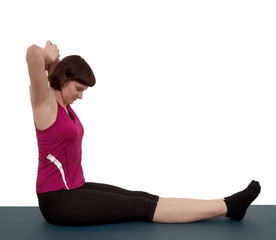Young woman doing exercises