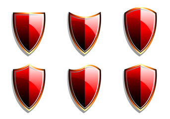 Set of Red Vector Armor Shields