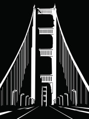 San Francisco vector bridge - obrazy, fototapety, plakaty