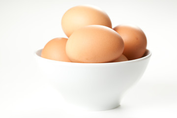raw brown egg isolated