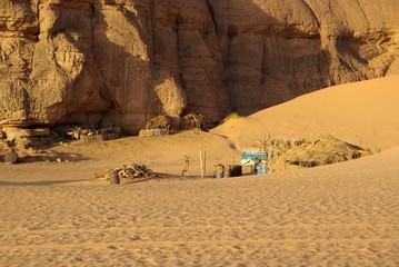 Village dans le desert de Libye