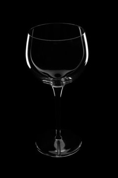 Wine glass over black