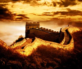 Papier Peint photo Lavable Mur chinois Grande muraille de Badaling, Pékin, Chine.