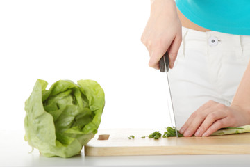 Woman preparing healthy food