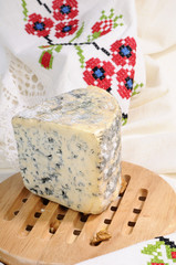 traditional french bleu cheese isolated