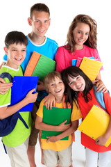 Five happy students
