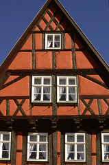 Giebel, Fachwerk, Quedlinburg, Sachsen-Anhalt