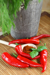 Chilli peppers and paprika
