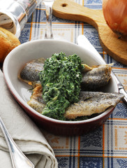 Pesce al forno con verdure alla ricotta