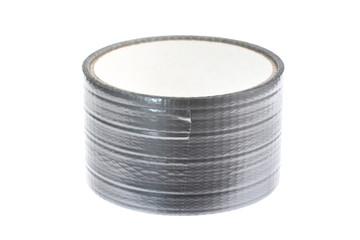 Silver duct tape roll isolated on white