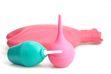 Medical hot-water bottle and colonic bulb for procedures